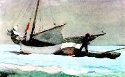 Winslow Homer Stowing the Sail, Bahamas oil painting artist